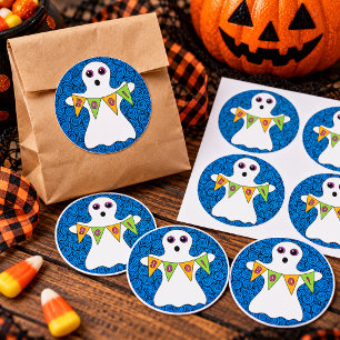 Spookachtige Halloween Geest Boe Ronde Sticker