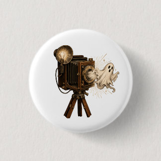 Spookachtige Halloween-geest die tevoorschijn komt Ronde Button 3,2 Cm