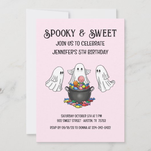 Spookachtige Halloween Geest Kaart (Voorkant)
