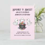 Spookachtige Halloween Geest Kaart (Staand voorkant)