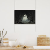 Spookachtige  Halloween Ghost - Haunted Art Poster (Keuken)