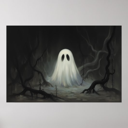 Spookachtige  Halloween Ghost - Haunted Art Poster (Voorkant)