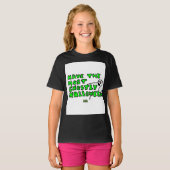 Spookachtige Halloween Girls Black Basic T-Shirt (Voorkant volledig)