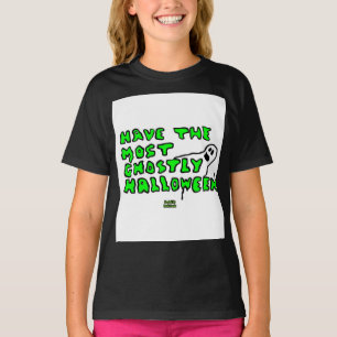 Spookachtige Halloween Girls Black Basic T-Shirt