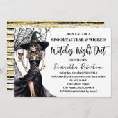 Spookachtige Halloween heksen meisjes avond uit Kaart (Voorkant / Achterkant)