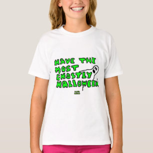 Spookachtige Halloween Meisjes Wit Basic T Shirt