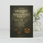 Spookachtige Halloween Party Invitation Kaart (Staand voorkant)