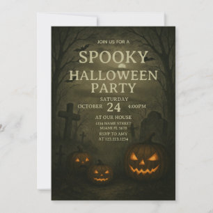Spookachtige Halloween Party Invitation Kaart