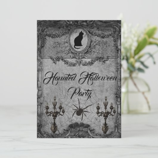  spookachtige Halloween Party Invitation Kaart (Staand voorkant)