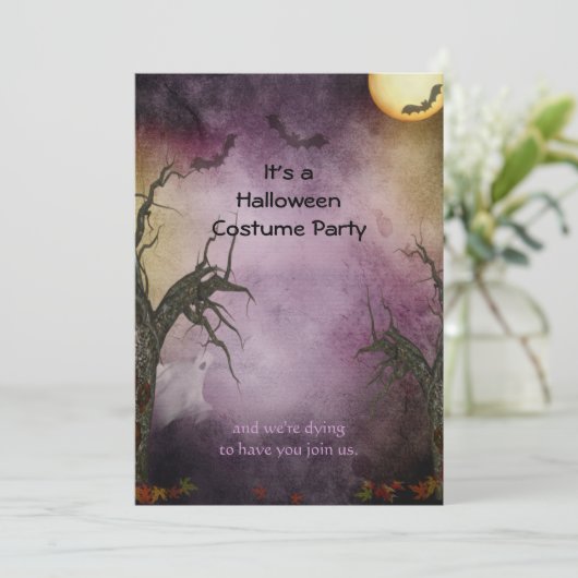 spookachtige Halloween Party uitnodiging (Staand voorkant)