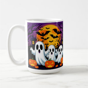 Spookachtige Halloween-scène met geesten Koffiemok