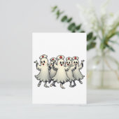 Spookachtige Halloween-spoken in verpleegpakken Briefkaart (Staand voorkant)