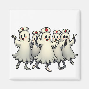 Spookachtige Halloween-spoken in verpleegpakken Magneet