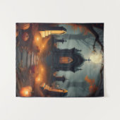 Spookachtige Halloween spookachtige Grave Yard Wandkleed (Voorkant (horizontaal))