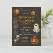 Spookachtige Halloween-uitnodiging voor Haunted Ho Kaart (Staand voorkant)