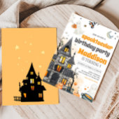 Spookachtige Halloween verjaardagsfeestje Kaart