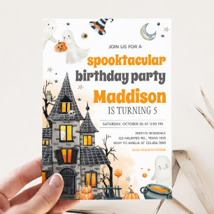 Spookachtige Halloween verjaardagsfeestje Kaart