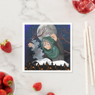 Spookachtige Heks & Geheime Huis Halloween🌙 Servet