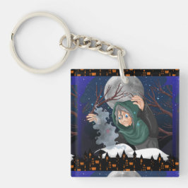Spookachtige Heks & Geheime Huis Halloween🌙 Sleutelhanger