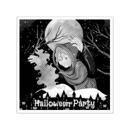 Spookachtige Heks & Geheime Huis Halloween🌙 Zelfinktende Stempel