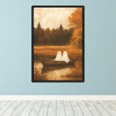 Spookachtige herfstboottocht canvas afdruk (Insitu (Houten vloer))