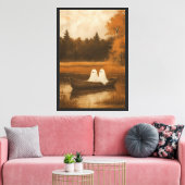 Spookachtige herfstboottocht canvas afdruk (Insitu (Woonkamer))