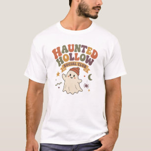 Spookachtige Hollow Sociale Club Spookontwerp T-shirt
