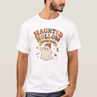 Spookachtige Hollow Sociale Club Spookontwerp T-shirt