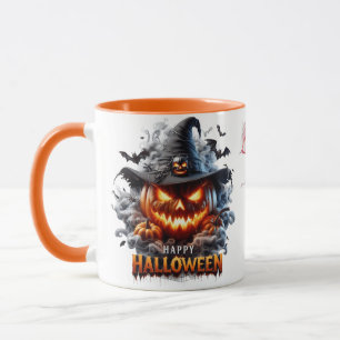 Spookachtige Jack-O'-Lantern Heks – Gelukkig Hallo Mok