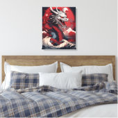 Spookachtige Japanse Draak Canvas Afdruk (Insitu (Slaapkamer))