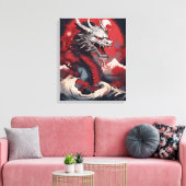 Spookachtige Japanse Draak Canvas Afdruk (Insitu (Woonkamer))