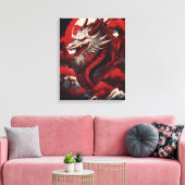 Spookachtige Japanse draak Canvas Afdruk (Insitu (Woonkamer))