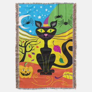 Spookachtige kat in bries deken