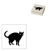 Spookachtige kat met een gebogen rug kunststempel rubberstempel (Gestempeld)