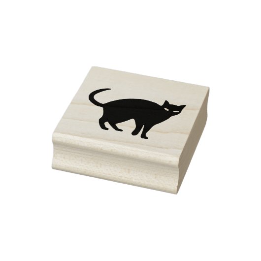 Spookachtige kat met een gebogen rug kunststempel rubberstempel (Stempel)