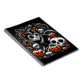 Spookachtige kat met schedels notitieboek (Rechterzijde)