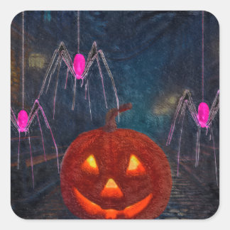 spookachtige kleuren vierkante sticker