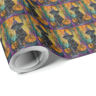 Spookachtige Labradors hond Halloween heks en pomp Cadeaupapier