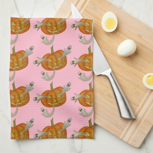 spookachtige lantaarn theedoek (Quarter Fold)