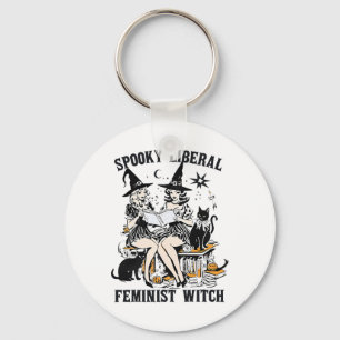 Spookachtige liberale feministische heks Halloween Sleutelhanger