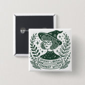 Spookachtige liberale feministische heks vierkante button 5,1 cm (Voorkant /achterkant)