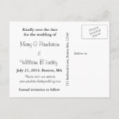 Spookachtige liefde, spookvoeten, bewaar de datum aankondigingskaart (Achterkant)