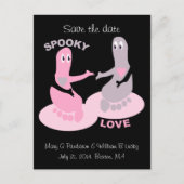 Spookachtige liefde, spookvoeten, bewaar de datum aankondigingskaart (Voorkant)