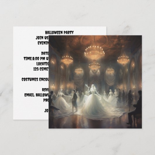 Spookachtige maskerade bal: Etherische maskerade Kaart (Voorkant / Achterkant)
