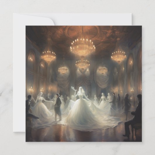 Spookachtige maskerade bal: Etherische maskerade Kaart (Voorkant)