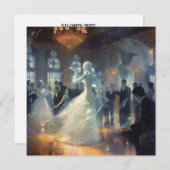 Spookachtige maskerade bal: Spectral Soirée Kaart (Voorkant / Achterkant)