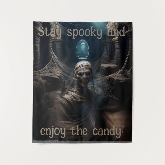 Spookachtige Mummie Hol Tapijt Wandkleed (Voorkant)