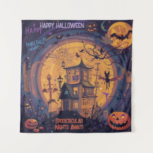 Spookachtige nachten wachten! wandkleed (Voorkant)