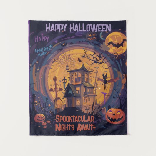 Spookachtige nachten wachten! wandkleed (Voorkant)