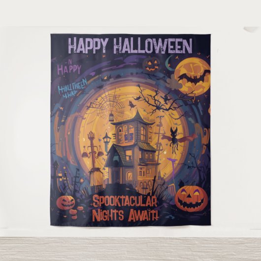 Spookachtige nachten wachten! wandkleed (Voorkant)